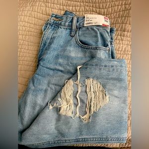 Distressed Straight High-Rise Jeans